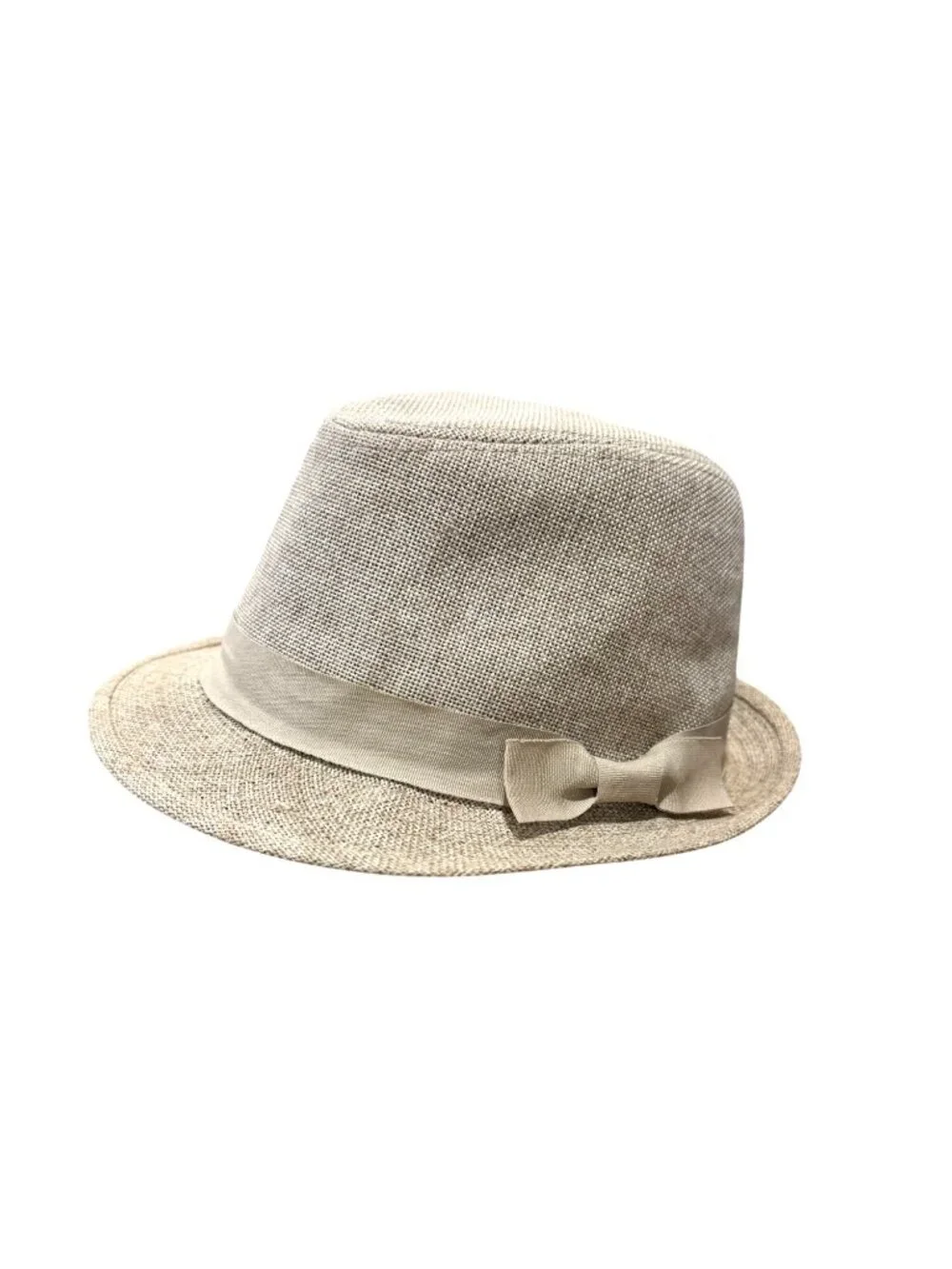 NWT Beige Charming Charlie Fedora Hat With Bow Cottage Core City Boho Womens M